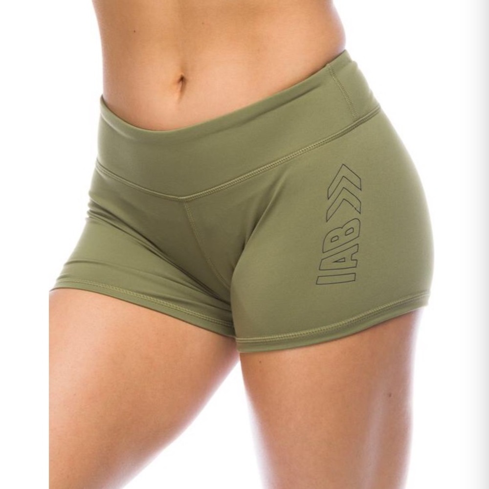 Army green booty shorts